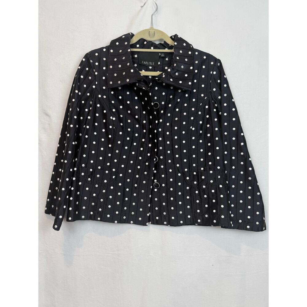 Carlisle Collection Silk Polka Dot Jacket Size 10 Luxury